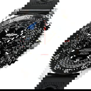 BREITLING Skyracer Raven A2736423/B823 Black: Band Size: NA Case Material: NA Type: Wristwatch Case Size: 43mm (actual size) Movement: Automatic Band Material: Stainless Steel/Rubber Belt Color: Black At SEUYCO, we strive to provide detailed