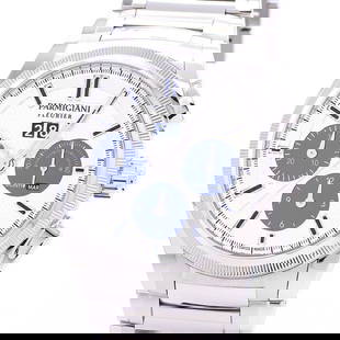 Parmigiani Fleurier TondaGT Chronograph: Movement: Automatic Winding Case Size: 42mm Band Size: 20cm Case Material: Stainless Steel Band Material: SS Watch Glass: Sapphire Crystal Windshield Dial Color: Silver/Black Type: Wrist watch At