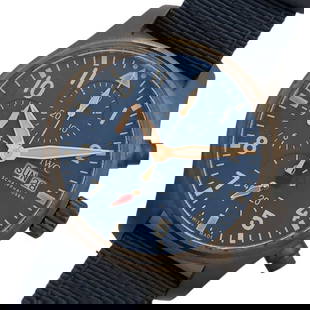 IWC Pilot's Watch Chronograph 41 IW388109 Bronze: Movement: Automatic Winding Material: bronze Color: Blue Dial Color: Blue Arm Circumference Size: 16cm Water Resistance: Daily Life 100M Type: Wrist watch At SEUYCO, we strive to provide detailed
