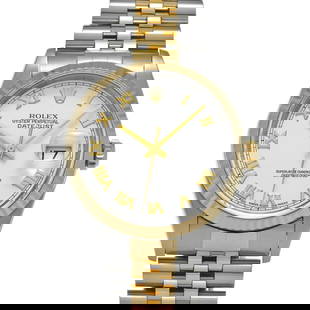 ROLEX Datejust 16233 White Case Size 3636mm: Type: Wristwatch Band Size: 19.5cm Case Size: 36x36mm Movement: Automatic Band Material: Stainless Case Material: Sapphire Crystal Color: White At SEUYCO, we strive to provide detailed and