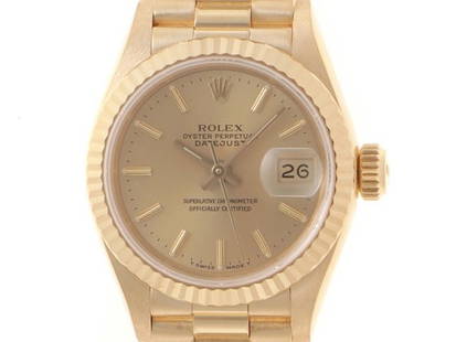 R# ROLEX Datejust 26 69178 Champagne Dial K18YG: Material: K18YG Size: 26.0mm Bracelet: Maximum 16.0cm Type: Wrist watch At SEUYCO, we strive to provide detailed and accurate descriptions of all items listed for auction. The condition of each
