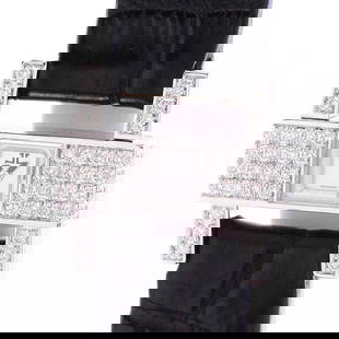 Jaeger-LeCoultre Joaillerie101 Atelier Q2823430: Movement: Hand-Wound Case Size: 18x20mm Case Material: K18 White Gold Band Material: Aftermarket New Calf/K18 White Gold Buckle Watch Glass: Glass Windshield Dial Color: Silver Type: Wrist watch 