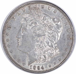 1894-O Morgan Silver Dollar AU Uncertified #909: Certification: Uncertified Circulated/Uncirculated: Circulated Year: 1894 Composition: 90% Silver 10% Copper Mint Location: New Orleans Km Number: 110 Denomination: $1 Grade: AU Coin: Morgan