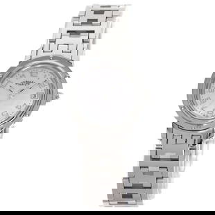 HERMES Clipper Nacre Watches CL4.210 Stainless: Style: Watches Material: Stainless Steel Display: Analog display Movement: Quartz Type: Wristwatch Exterior Color: Silver At SEUYCO, we strive to provide detailed and accurate descriptions of all