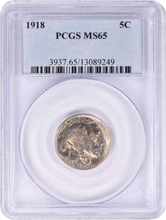 1918 Buffalo Nickel MS65 PCGS: Certification: PCGS Circulated/Uncirculated: Uncirculated Year: 1918 Mint Location: No Mint Mark Km Number: 134 Denomination: 5C Grade: MS65 Composition: Nickel Coin: Buffalo At SEUYCO, we strive