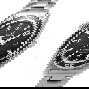 OMEGA 222.30.46.20.01.001 Men's Watch: Type: Wristwatch Band Size: 20cm Case Size: 45.5x45.5mm Movement: Automatic Band Material: Stainless Case Material: Sapphire Crystal Color: Black At SEUYCO, we strive to provide detailed and