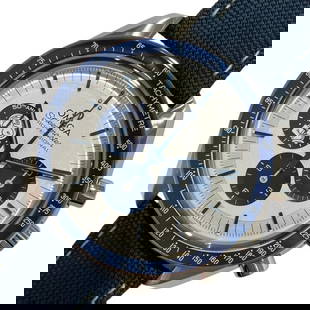 OMEGA Speedmaster Moonwatch Co-Axial Master: Movement: Hand-Wound Material: stainless steel Color: Blue/White Dial Dial Color: White Arm Circumference Size: 13~18cm Water Resistance: Daily Life Type: Wrist watch At SEUYCO, we strive to