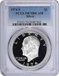 1974-S Eisenhower Silver Dollar PR70DCAM PCGS