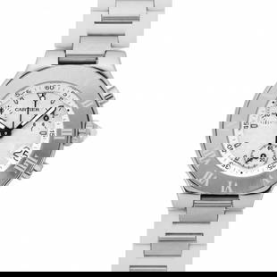 CARTIER Mast W10197U2 White Ladies Watch: Band Size: NA Case Material: NA Band Material: NA Type: Wristwatch Case Size: 32.0mm Brace size 14.5cm Movement: Quartz Color: White At SEUYCO, we strive to provide detailed and accurate