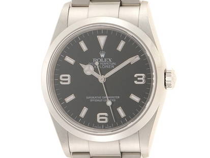 F# ROLEX Explorer I 36mm 114270 Black Dial: Material: SS/SS Size: 36.0mm Bracelet: Maximum 19cm Type: Wrist watch At SEUYCO, we strive to provide detailed and accurate descriptions of all items listed for auction. The condition of each item