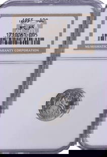 1855 Liberty Seated Silver Dime Arrows MS65 NGC: Certification: NGC Circulated/Uncirculated: Uncirculated Year: 1855 Mint Location: Philadelphia Km Number: 77 Denomination: 10C Grade: MS65 Composition: 90% Silver 10% Copper Coin: Seated Liberty