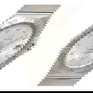 OMEGA 123.10.35.20.52.002 Men's Watch #31025: Case Material: NA Type: Wristwatch Band Size: 19.5cm Case Size: 35mm Movement: Automatic Band Material: Stainless Steel Color: Silver ---- At SEUYCO, we strive to provide detailed and accurate