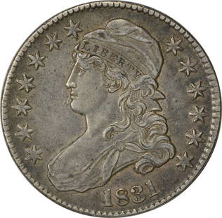 1831 Bust Half Dollar Choice EF Uncertified #152: Certification: Uncertified Circulated/Uncirculated: Circulated Year: 1831 Mint Location: Philadelphia Km Number: 37 Denomination: 50C Composition: 89.2% Silver 10.8% Copper Grade: XF Designer: John