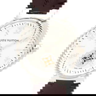 Louis Vuitton TAMBOUR Moonstar PM Q8J10Z #098: Movement: Quartz Material: SS Weight: 34.0g Dial Color: Silver Dial Case Size: 29.6mm Type: Wrist watch ---- At SEUYCO, we strive to provide detailed and accurate descriptions of all items listed