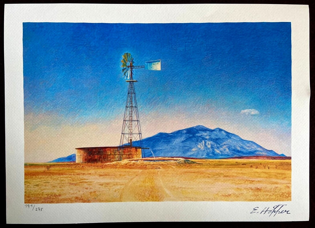 Edward Hopper Lithograph [ COA Signed In Pen]: Edward Hopper "Loneliness " Lithograph of an work by Edward Hopper, printed in 1986. 31 x 43 cm 275 hand numbered specimens Signed on the COA slab signed in Penna and stamped The progressive number co