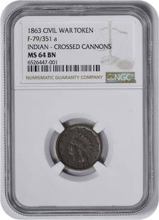 1863 Civil War Token Indian Head Patriotic: Circulated/Uncirculated: Uncirculated ---- At SEUYCO, we strive to provide detailed and accurate descriptions of all items listed for auction. The condition of each item is carefully evaluated by our