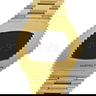 HAMILTON American Classic Psr Digital Quartz: Type: Wristwatch Band Size: 21.5cm Case Size: 34.7x40.8mm Movement: Quartz Band Material: Stainless Case Material: Sapphire Crystal Color: Red ---- At SEUYCO, we strive to provide detailed and