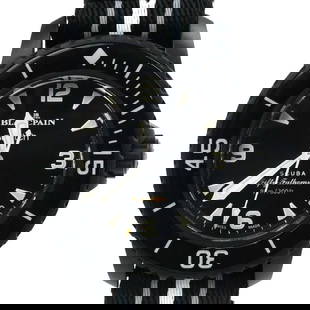 BLANCPAINxSWATCH Fifty Fathoms Ocean of Storms: Movement: Automatic Winding Glass: Bio-Based Waterproof Function: 91m waterproof Dial Color: Black Case Color: Black Type: Wrist watch Producing Country: Switzerland ---- At SEUYCO, we strive to