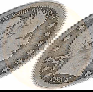 1914-S Barber Silver Quarter VG Uncertified #1119: Certification: Uncertified Circulated/Uncirculated: Circulated Year: 1914 Mint Location: San Francisco Km Number: 114 Denomination: 25C Grade: VG Composition: 90% Silver 10% Copper Coin: Barber