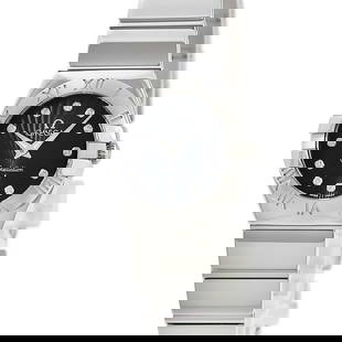 OMEGA Constellation Blush 123.10.24.60.51.001: Band Size: NA Case Material: NA Movement: NA Type: Wristwatch Case Size: 24mm Band Material: Stainless Steel Genuine Diamond Color: Black ---- At SEUYCO, we strive to provide detailed and accurate