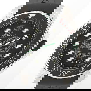 GUCCI Dive YA136217/136.2 Quartz #055: Material: SS/RUBBER Size: W: 45.0mm x H: 53.0mm x T: 11.8mm Lug: 23.0mm Type: Wrist watch ---- At SEUYCO, we strive to provide detailed and accurate descriptions of all items listed for auction.