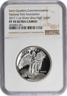 2017 Saint-Gaudens Commemorative Silver Medal NPF: Certification: NGC Circulated/Uncirculated: Uncirculated Year: 2017 Grade: PR70 Composition: Silver Features: Commemorative ---- At SEUYCO, we strive to provide detailed and accurate descriptions