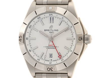 BREITLING Chronomat Automatic GMT 40 #224: Material: SS Size: 40mm Bracelet: 21.5cm Type: Wrist watch ---- At SEUYCO, we strive to provide detailed and accurate descriptions of all items listed for auction. The condition of each item is