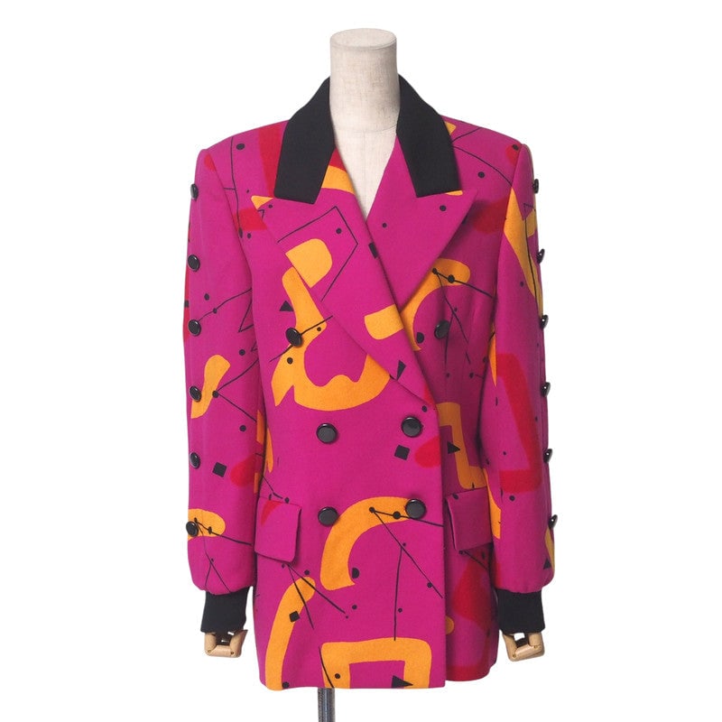 Escada Tailored Jacket Wool Pink Multicolor 38: Brand: ESCADA Item: tailored jacket Gender: Women Color: Pink multicolor Material: wool Accessories: None Notation Size: 38 Size: cm (approx.): Shoulder width: 43 Dress length: 72 Width: 50 Sleeve Len