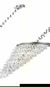 Antique Silver Crystal Drops Chandelier Dining (1 of 9)