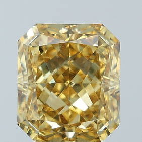 RADIANT 3.14ct Fancy Vivid Brownish Yellow VS2 - (1 of 1)