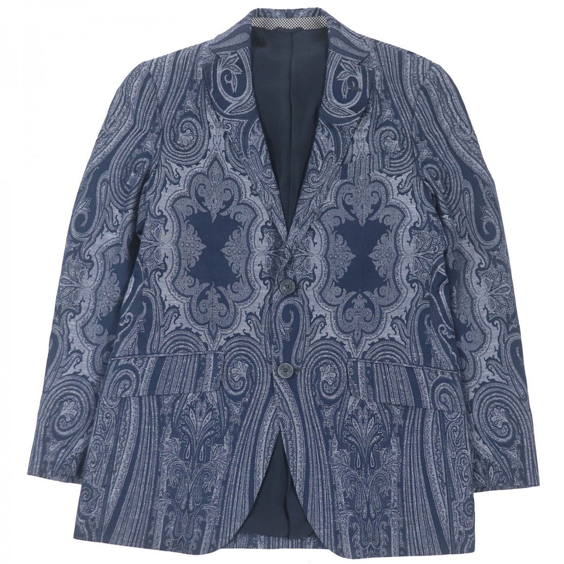 Etro Tailored Jacket Outer: 85% Cotton, Outer:: Brand: ETRO Item: tailored jacket Gender: mens Color: Navy Material: Outer: 85% cotton Outer: 15% linen Lining: 81% acetate Lining: 10% silk Lining: 9% nylon Accessories: Spare buttons hangers tags No