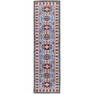 2'9"x9'8" Blue Kazak with Tribal Design Soft Wool