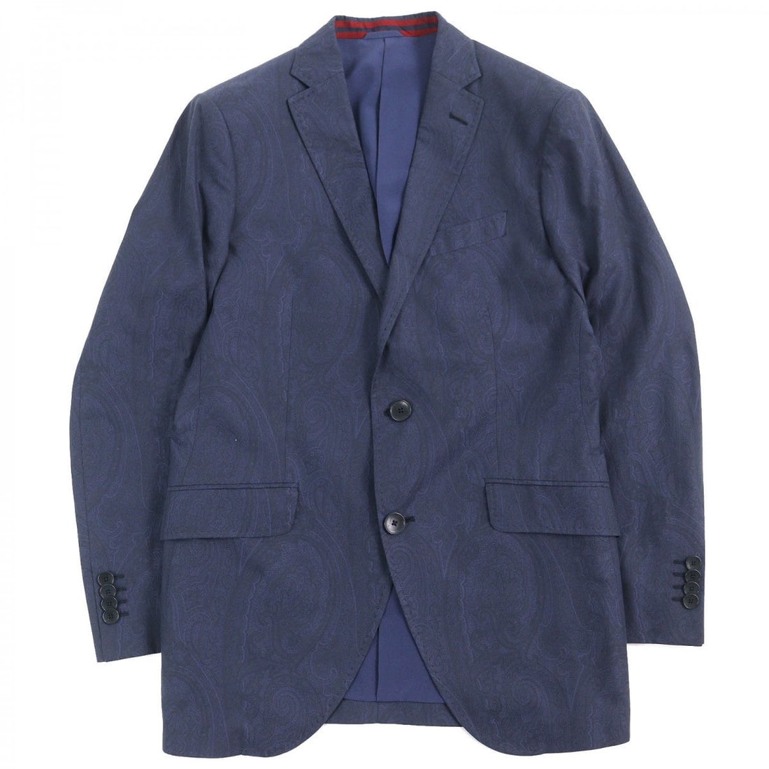 Etro Tailored Jacket Outer: 100% Cotton, Lining:: Brand: ETRO Item: tailored jacket Line: ETROLIGHT Gender: mens Color: Navy Material: Outer: 100% cotton Lining: 100% silk Sleeve lining: 100% rayon Accessories: clothes hanger Notation Size: 46 Size: