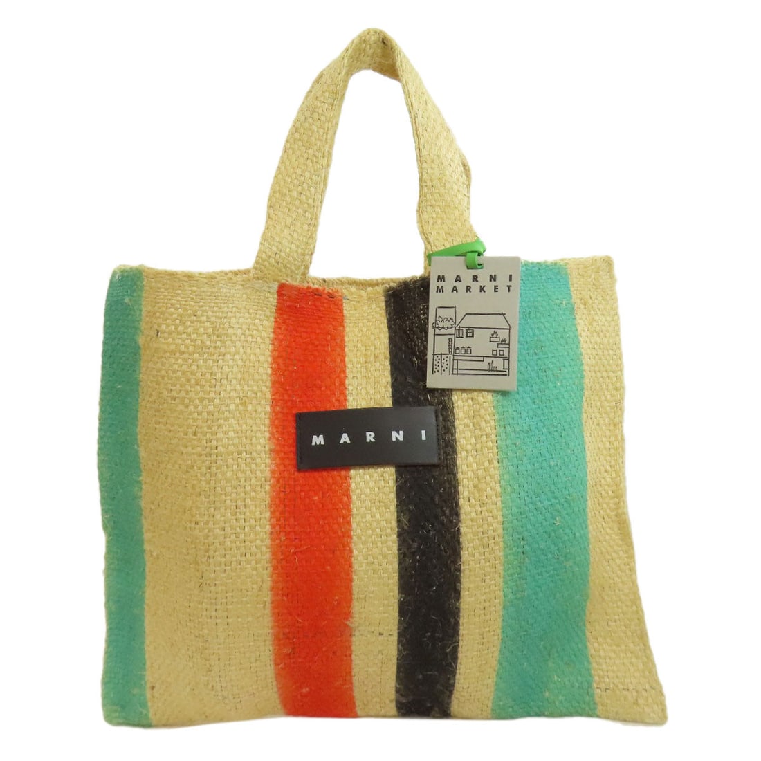 Marni Tote Bag Raffia Beige Logo: Brand: MARNI Item: Tote Bag Model: logo Gender: Women Color: beige Material: Raffia Accessories: None Size: cm (approx.): W47.5 x H39.5 x D1 inch (approx.): W18.7 x H15.6 x D0.4 Product Disclaimer: Pr