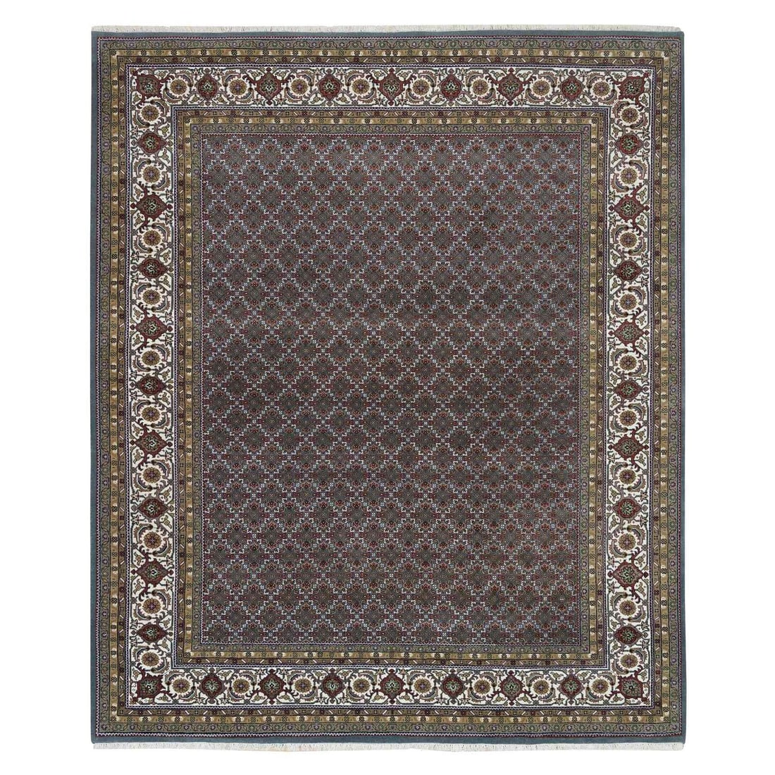 8'1"x10' Black Coral Gray 175 KPSI Herrita Design: Style: Oriental Type: Indoor Material: Wool Color: Grey Item Length: 120 Item Width: 97 Rug Type: Hand Knotted Pile: Wool Shape: Rectangular Field Color: Grey Size: 8"1" x 10"0" / 246 CM X 305 CM Age: