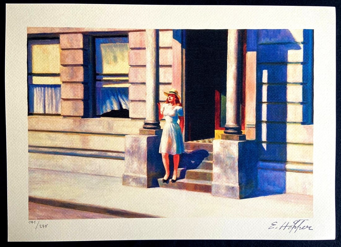 Edward Hopper 'Summer' Lithograph COA Original: Edward Hopper "Summer " Lithograph of an original work by Edward Hopper, printed in 1986. 30 x 42 cm 275 hand numbered specimens signed on the plate The progressive number could be different from the