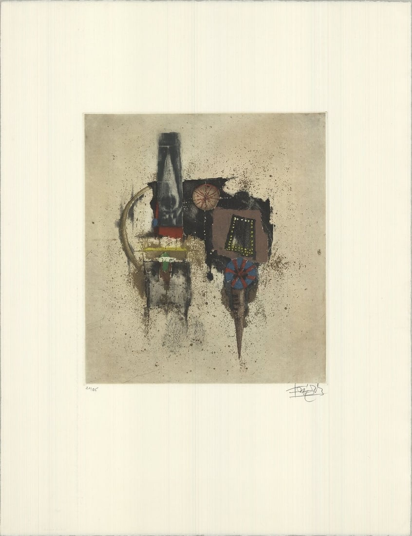 Johnny Friedlaender Untitled Signed 26" X 19.75" Etching 1990 Contemporary: Artist: Johnny Friedlaender Title: Untitled Year: 1990 Signed: Yes Medium: Etching Paper Size: 26 x 19.75 inches ( 66 x 50 cm ) Image Size: 13.25 x 11.5 inches ( 34 x 29 cm ) Edition Size: 95 Framed: