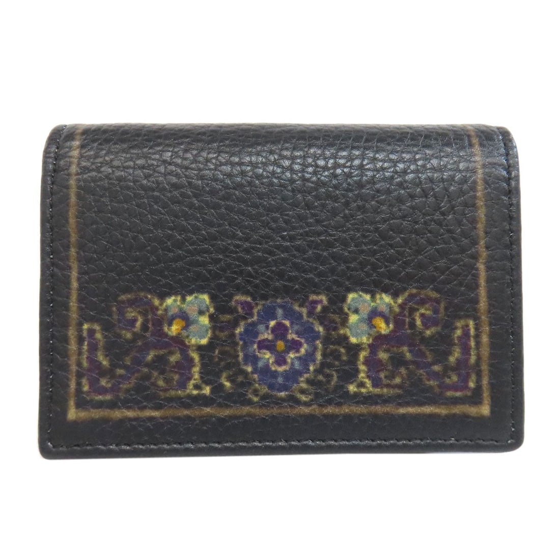 Etro Card Case Leather Black Flower Motif Women: Brand: ETRO Item: Card Case Model: Flower motif Gender: Women Color: black Material: leather Accessories: None Size: cm (approx.): W11 x H7.5x D2 inch (approx.): W4.3 x H3.0x D0.8 Detailed remarks: ?S