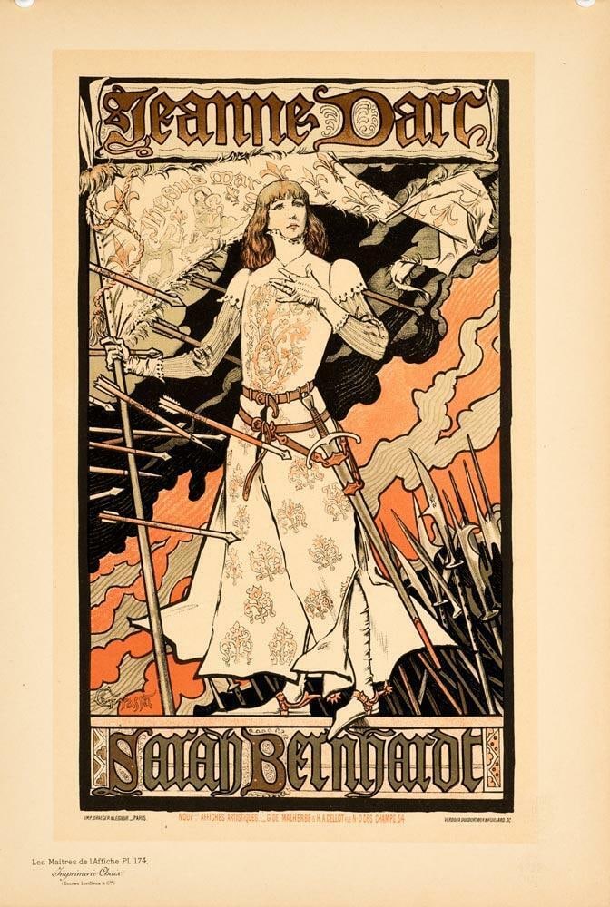 Eugene Grasset 1Maitres De L'Affiche Original Vintage Poster Jeanne D'Arc 1896: Title: JEANNE D'ARC Artist: GRASSET Date: 1895/99 Printer: Imprimerie Chaix Size: 11 x 16 inches Print Type: Stone Lithograph Condition: EXCELLENT Comments: Les Maitres de L'Affiche plate number #190