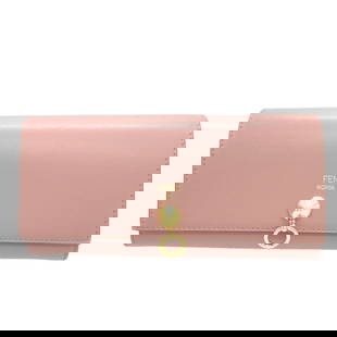 Fendi Long Wallet Purse 8M0251 Leather Pink Two Fold By The Way Women Secondhand: Brand: FENDI Item: Long Wallet Purse Model: By the way Type: Two fold Gender: Women Color: pink Material: leather Accessories: Storage box storage bag Size: cm (approx.): W18.7 x H9.3x D2 inch