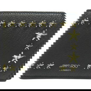 Jimmy Choo Bifold Wallet Leather Black Star Motif Women: Material: Leather Gender: Women Brand: JIMMY CHOO Item: Bifold Wallet Model: Star motif Gender: Women Color: black Material: leather Accessories: None Size: cm (approx.): W12 x H10x D1.5 inch