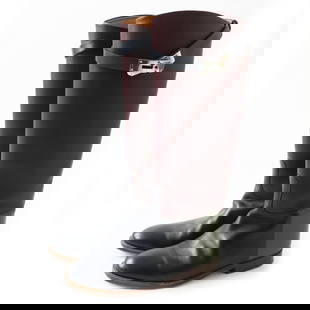 Hermes Boots Main: Material: Leather Gender: Women Brand: HERMES Item: boots Gender: Women Color: Bordeaux x Khaki x Black (color scheme design) Material: Main: Leather Part: Kelly Metal Accessories: None Notation