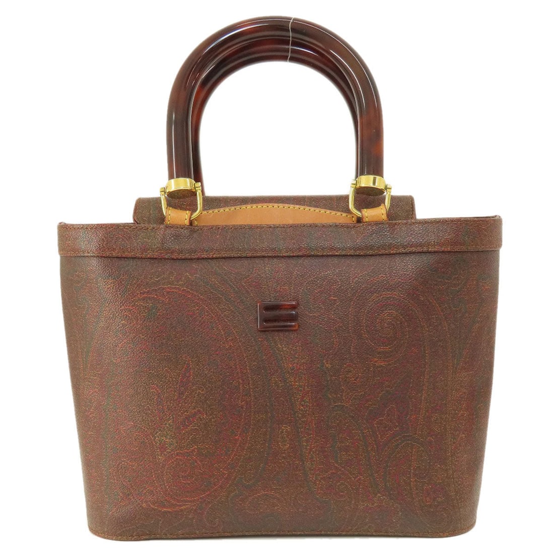 Etro Handbag Pvc Brown Paisley Pattern Women: Brand: ETRO Item: Handbag Model: Paisley Pattern Gender: Women Color: Brown Material: PVC Accessories: None Size: cm (approx.): W28.5 x H19 x D9x D9 inch (approx.): W11.2 x H7.5 x D3.5x D3.5 Detailed