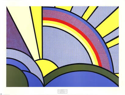 Roy Lichtenstein Modern Painting Of Sun Rays 30" X 40" Serigraph 1972 Pop Art: Artist: Roy Lichtenstein Title: Modern Painting of Sun Rays Year: 1972 Signed: No Medium: Serigraph Paper Size: 30 x 40 inches ( 76 x 102 cm ) Image Size: 25.5 x 36 inches ( 65 x 91 cm ) Edition
