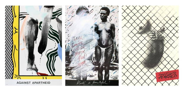 Bundle- 3 Assorted Various Artists Apartheid Rare Posters: Paper Size: 33.25 x 23.5 inches (84.455 x 59.69cm ) Condition: Product Disclaimer: Please review the full description and photos. Lithographs may be plate-signed, hand-signed, or slab-signed and can