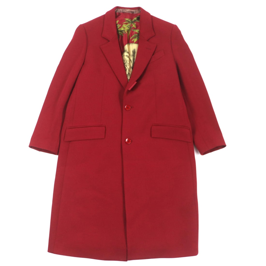 Etro Chester Coat Outer: Brand: ETRO Item: Chester coat Gender: mens Color: Red Material: Outer: 100% wool Lining: 52% cupra Lining: 48% rayon Sleeve lining: 100% rayon Accessories: None Notation Size: 50 Size: cm (approx.):