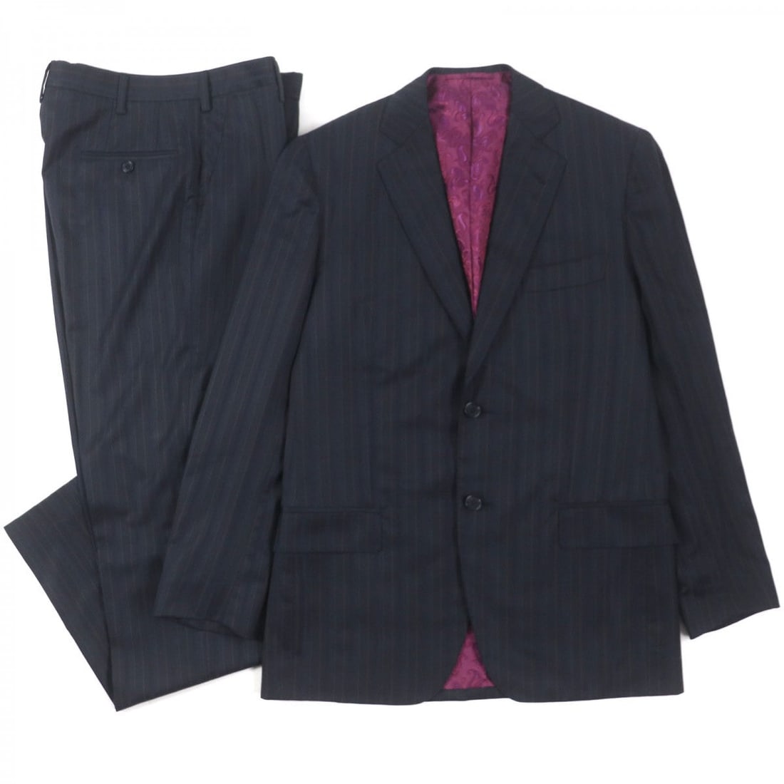 Etro Setup Outer: Brand: ETRO Item: setup Gender: mens Color: Black navy Material: Outer: 100% wool Lining: 100% silk Sleeve lining: 60% acetate Sleeve lining: 40% rayon Accessories: None Notation Size: 48 Size: cm (ap