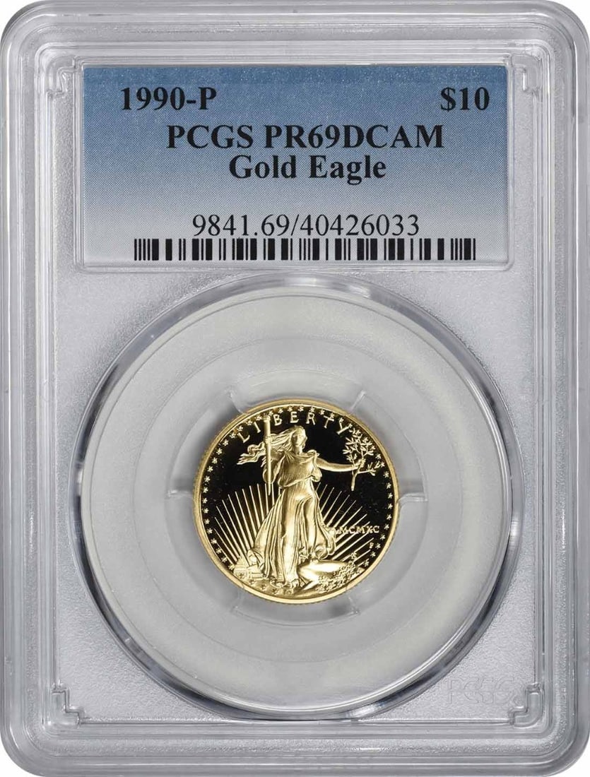 1990-P $10 American Gold Eagle Pr69Dcam Pcgs (1 of 1)
