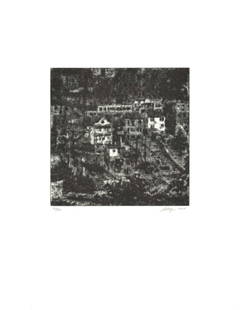 Wayne Gonzales Homes Signed " Etching Contemporary Black & White: Artist: Wayne Gonzales Title: Homes Year: 2014 Signed: Yes Medium: Etching Paper Size: 18 x 14 inches ( 46 x 36 cm ) Image Size: 8 x 8 inches ( 20 x 20 cm ) Edition Size: 40 Framed: No Condition: Prod