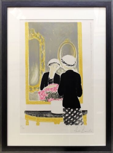 Andre Brasilier Original Lithograph - Beyond The Mirror Signed Framed Ed150: Artist: Andre Brasilier Signed By: Andre Brasilier Image Orientation: Portrait Signed: Yes Size: Large Material: Paper Original/Licensed Reprint: Original Framing: Framed Subject: Beyond the Mirror Po